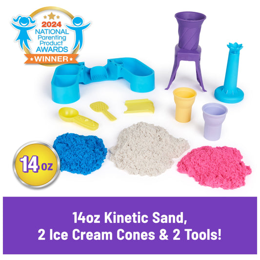 , Soft Serve Station with 14Oz Play Sand, 2 Ice Cream Cones & 2 Tools