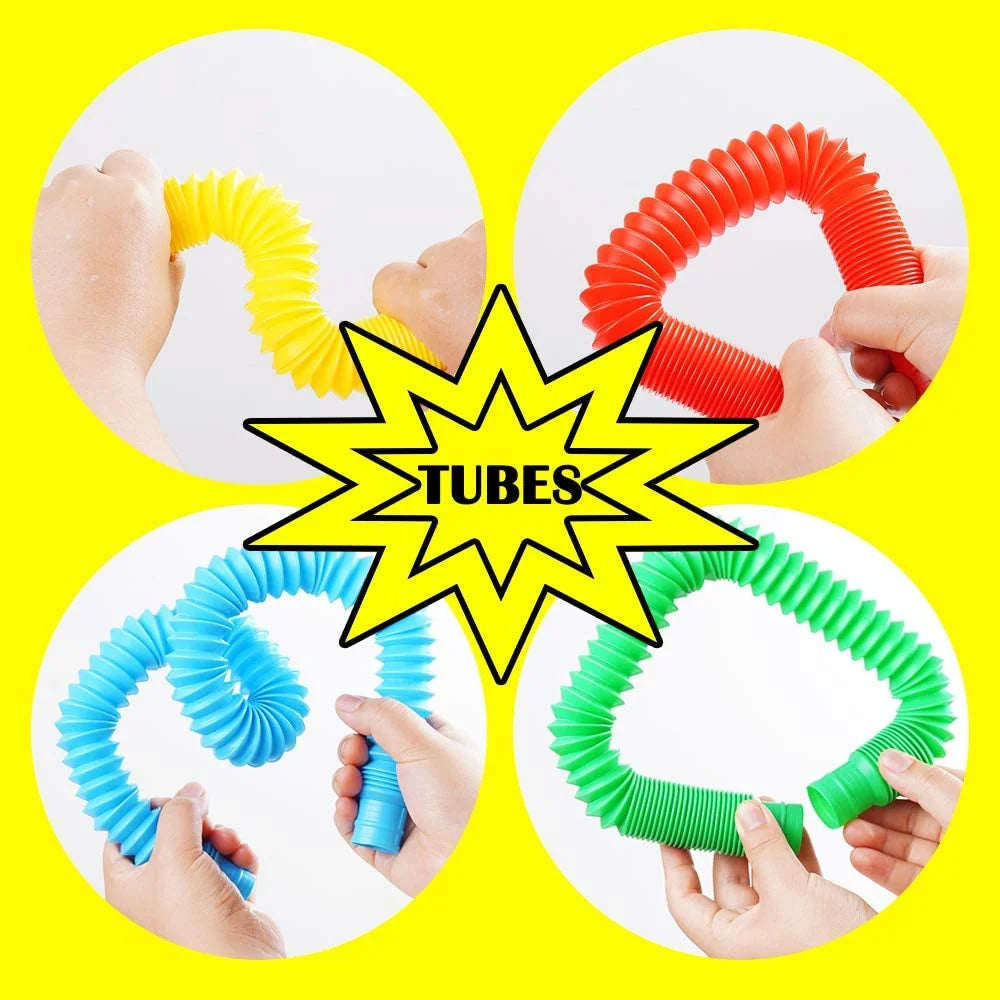 12PCS Pop Tube Sensory Fidget Toys Kids Adults Stress Relief & anti Anxiety Toy