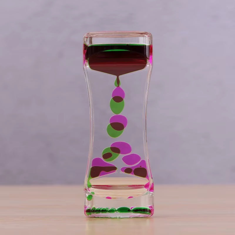 1PC Liquid Motion Bubbler Hourglasses Timer Movement Sensory Toys for Kids Adults Stress Relief Props Home Office Desktop Decor