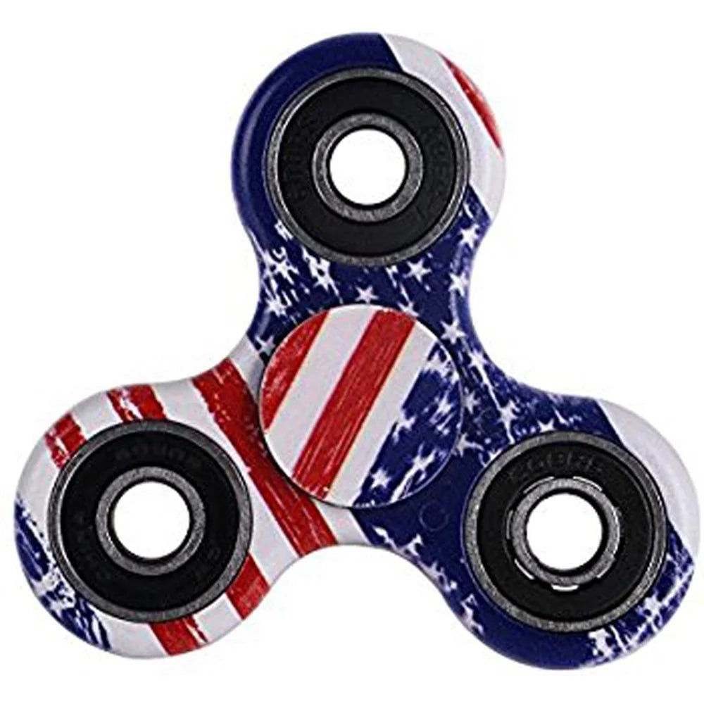 Fidget Spinner Classic PVC, Designer Prints Fidget Spinner, PVC Steel, USA Flag