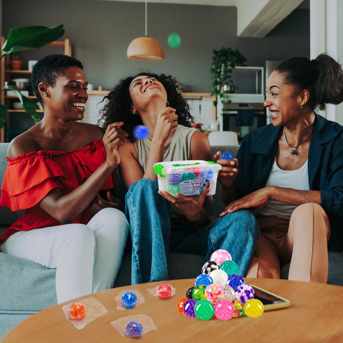 24 Pack Squishies Party Favors for Adults Mini Stress Ball Fidget Toys for Kids, Stress Relief Orbeez Anxiety Calming Squeeze Balls, Prize (1.57")