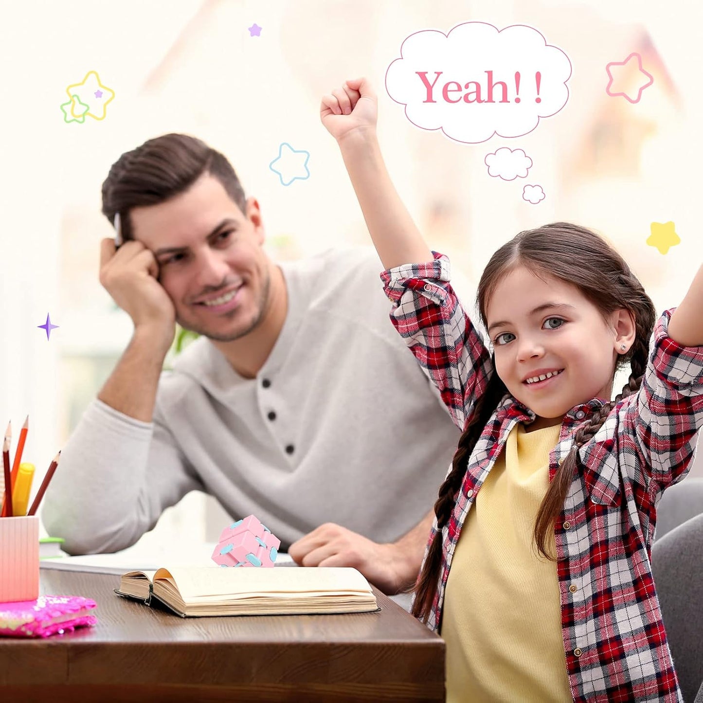 6 Pieces Cube Toy Cube for Stress and Anxiety Relief Cool Hand Mini Kill Time Cube