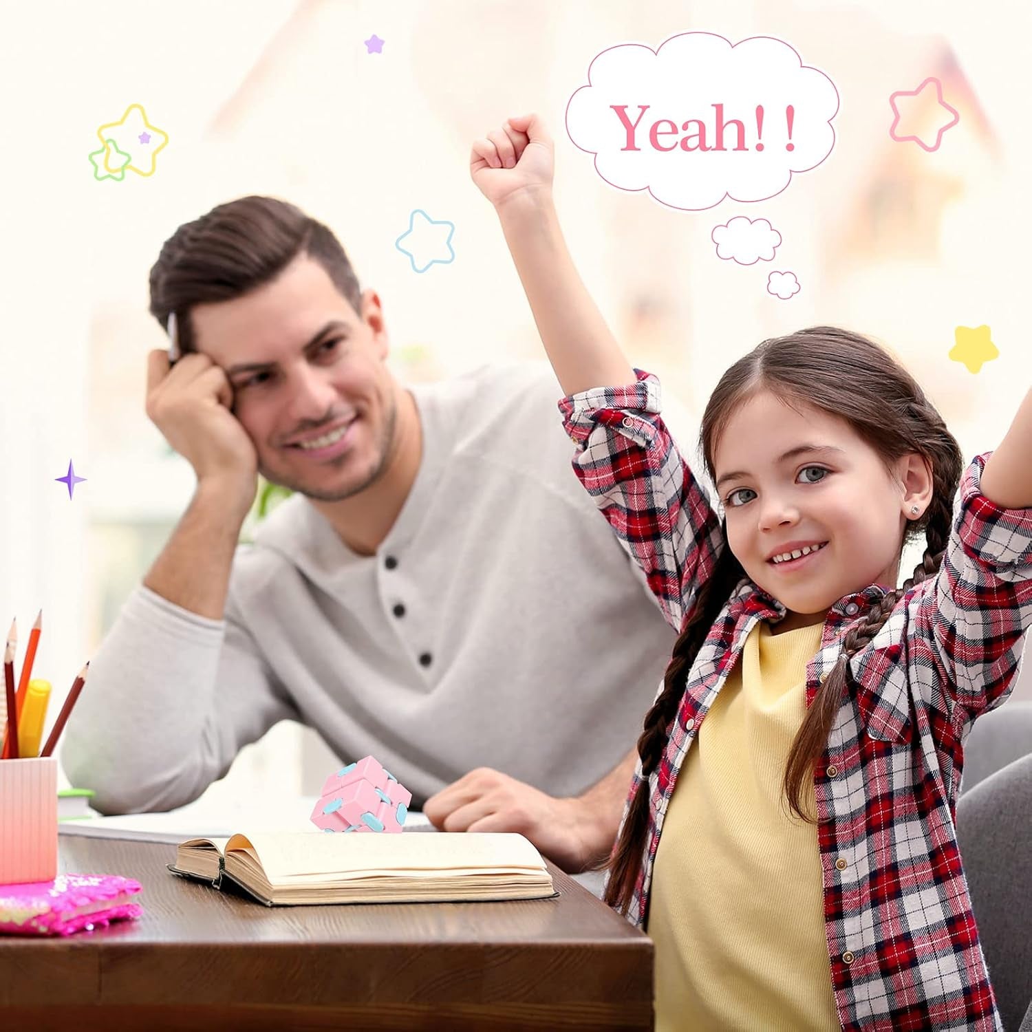 6 Pieces Cube Toy Cube for Stress and Anxiety Relief Cool Hand Mini Kill Time Cube