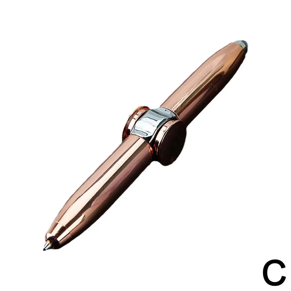 Metal Luminous Spinner LED Light Pens Cool Fidget Spinner Fingertip Gyro Pen with LED Light anti Stress Pen