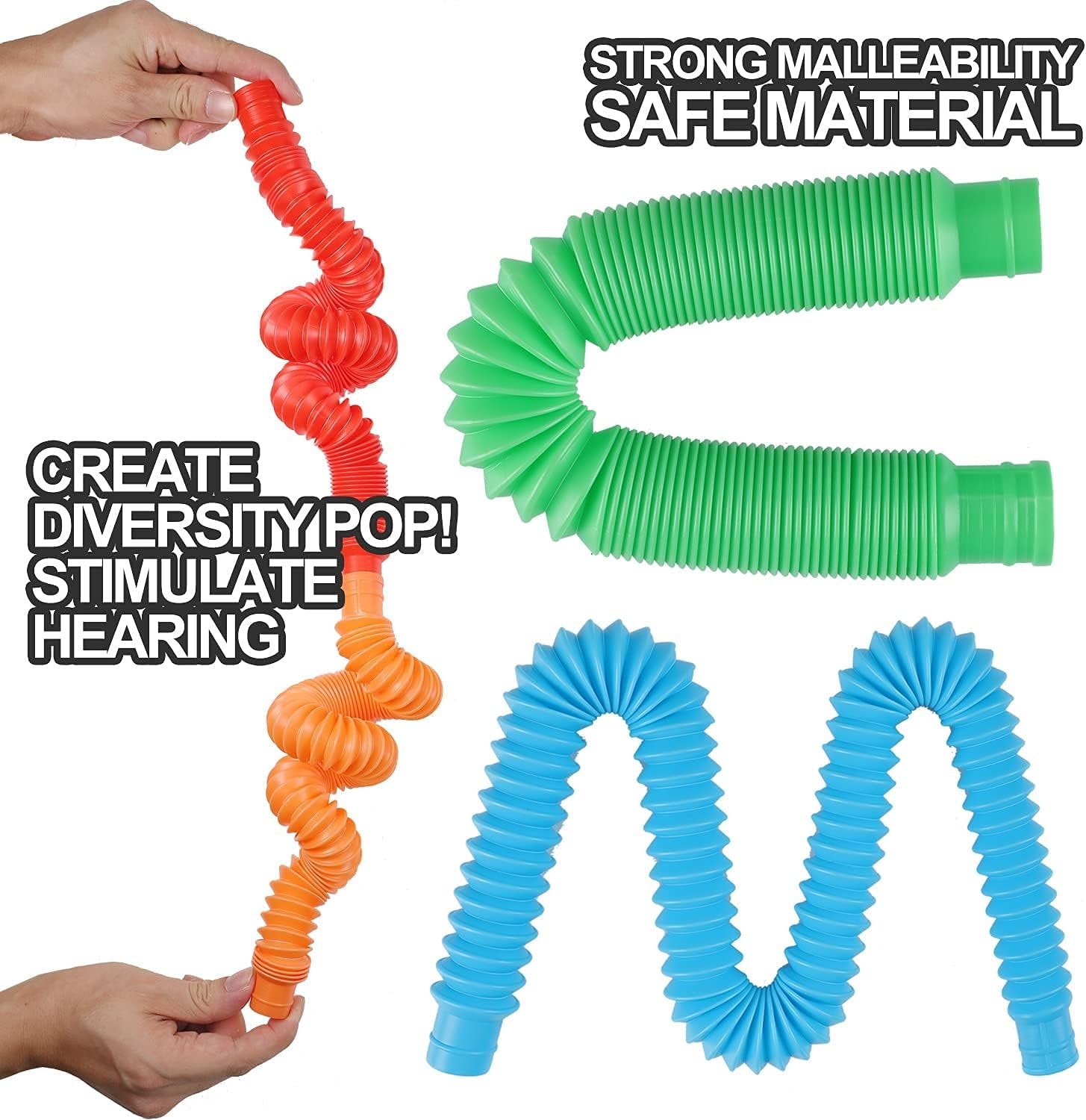 Easter Baskets Gifts for Kids Pop Tube Fidget Toys 36Psc for Kids, Idea Toy Pop Tubes, Pull Pop Tubes to Relieve Stress and Anxiety for Children & Adults