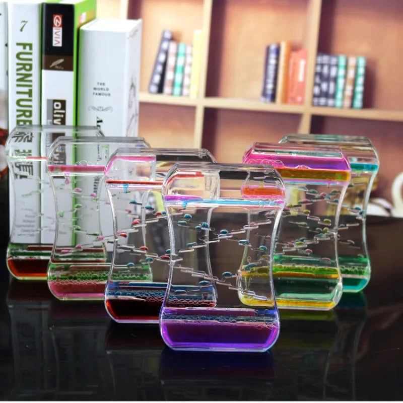 Creative Oil Drop Hourglass Two Color Oil Drop Ladder Liquid Water Creative Decoration Toy Liquid Timer