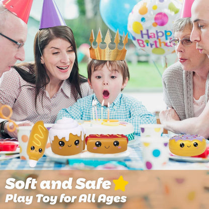 4 Pcs Squishies Hot Dog Cake Bread Donut Kawaii Scented Soft Slow Rising Squeeze Stress Relief Kids Toy Xmas Stocking Stuffers Ideas