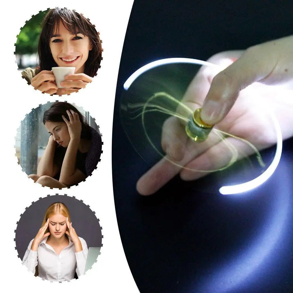 Metal Luminous Spinner LED Light Pens Cool Fidget Spinner Fingertip Gyro Pen with LED Light anti Stress Pen