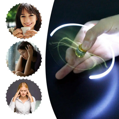 Metal Luminous Spinner LED Light Pens Cool Fidget Spinner Fingertip Gyro Pen with LED Light anti Stress Pen