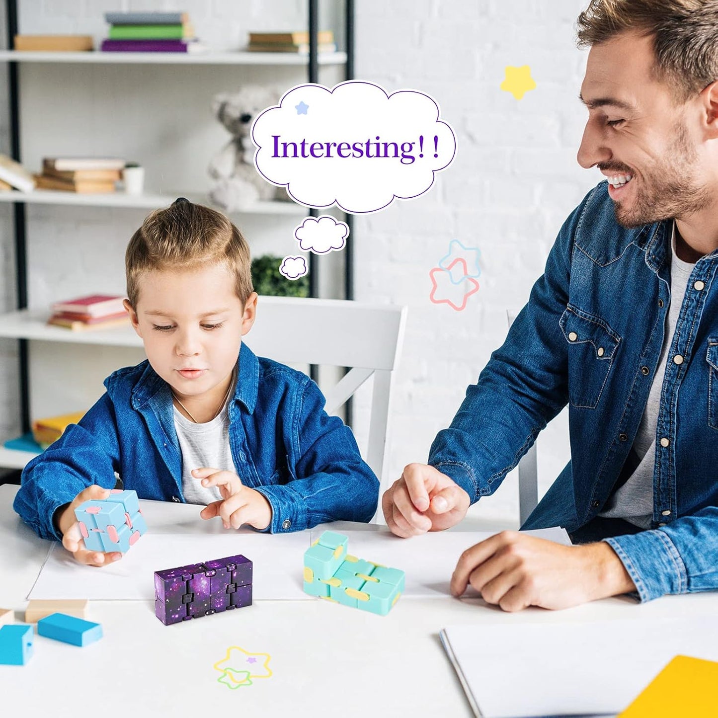 6 Pieces Cube Toy Cube for Stress and Anxiety Relief Cool Hand Mini Kill Time Cube