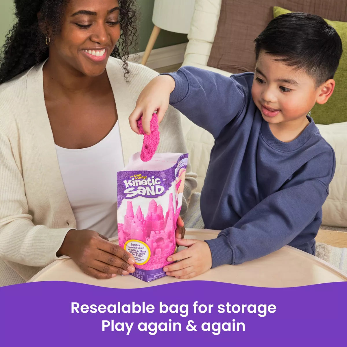 Kinetic Sand Crystal Pink Shimmer Sand 2Lb