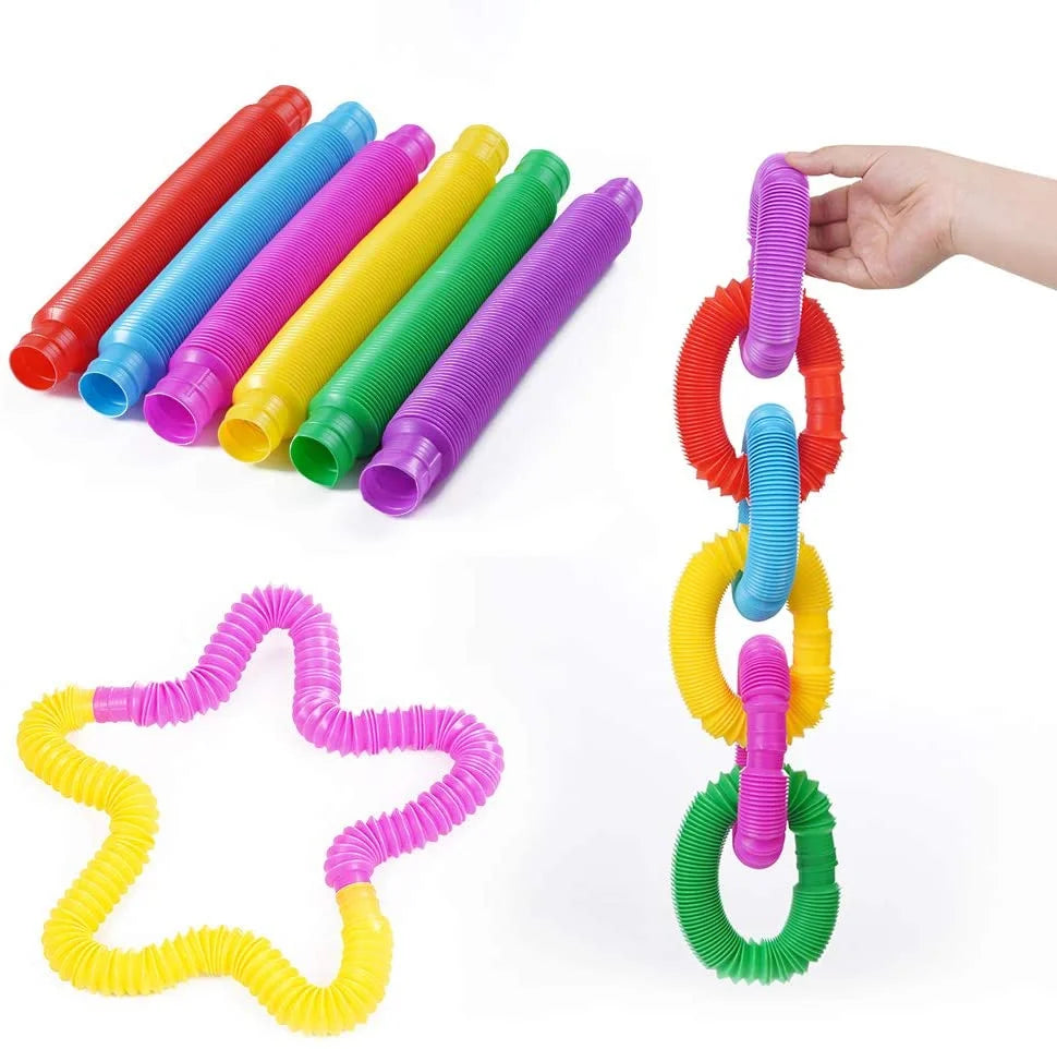 12PCS Pop Tube Sensory Fidget Toys Kids Adults Stress Relief & anti Anxiety Toy