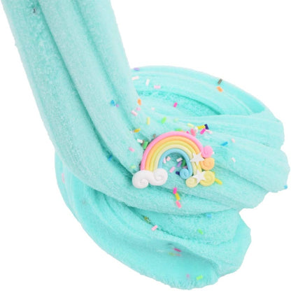 Rainbow Cloud Ocean Blue Premade Snow Slime 7OZ/200ML - Scented Silk Mud with Charm