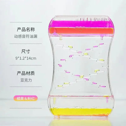 Creative Oil Drop Hourglass Two Color Oil Drop Ladder Liquid Water Creative Decoration Toy Liquid Timer