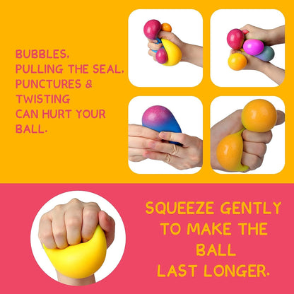 Stress Balls for Adults and Kids - 3Pk Squishy Stress Ball Fidget Toys, anti Stress Sensory Ball Squeeze Toys