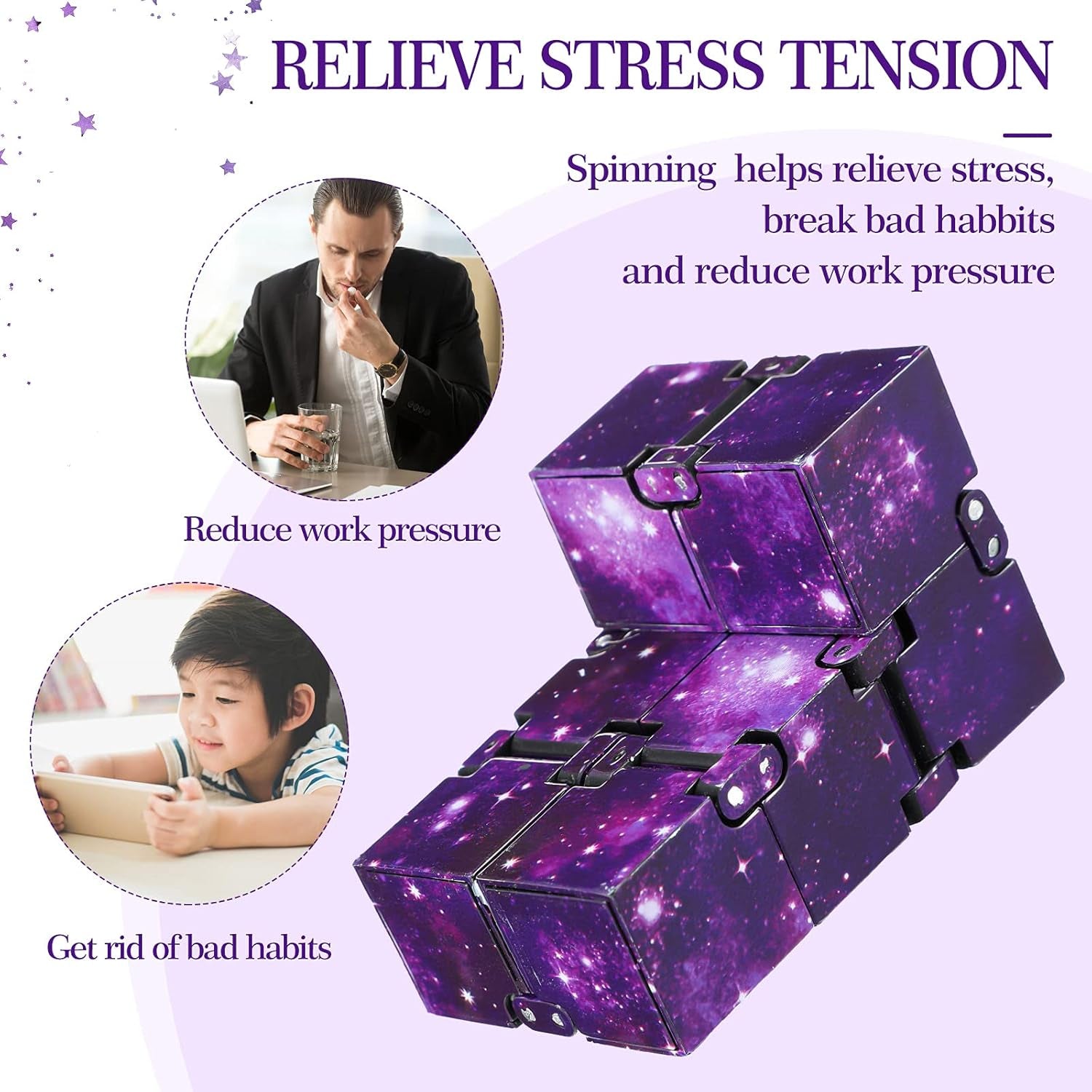 6 Pieces Cube Toy Cube for Stress and Anxiety Relief Cool Hand Mini Kill Time Cube