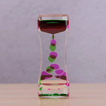 1PC Liquid Motion Bubbler Hourglasses Timer Movement Sensory Toys for Kids Adults Stress Relief Props Home Office Desktop Decor