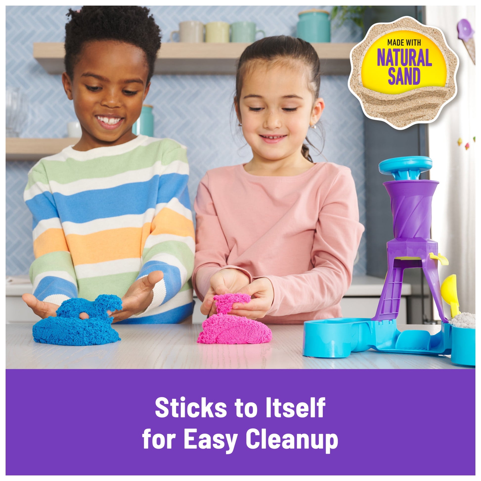 , Soft Serve Station with 14Oz Play Sand, 2 Ice Cream Cones & 2 Tools