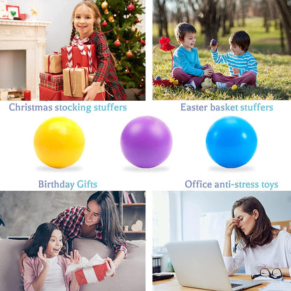 Stress Balls for Adults and Kids - 3Pk Squishy Stress Ball Fidget Toys, anti Stress Sensory Ball Squeeze Toys