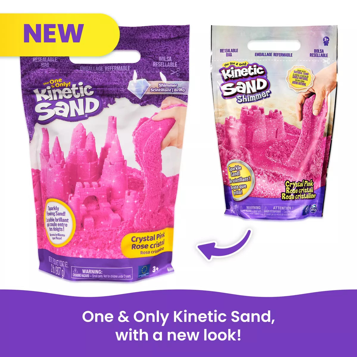 Kinetic Sand Crystal Pink Shimmer Sand 2Lb
