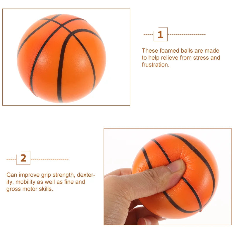 12Pcs Foamed Basketball Stress Balls Kids Stress Balls Toys Stress Balls Foam Rubber Squeeze anti Stress Toy Balls Birthday Gift