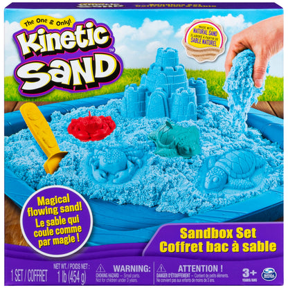 , Sandbox Set Kids Toy with 1Lb All-Natural Blue  and 3 Molds, Sensory Toys for Kids Ages 3 and Up