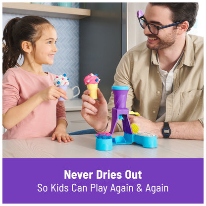 , Soft Serve Station with 14Oz Play Sand, 2 Ice Cream Cones & 2 Tools