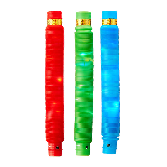 Multi-Color Light-Up LED Pop Tube Party Favors, 3 Count, by