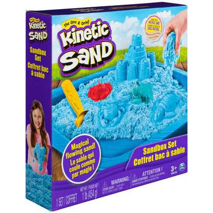 , Sandbox Set Kids Toy with 1Lb All-Natural Blue  and 3 Molds, Sensory Toys for Kids Ages 3 and Up