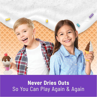 Scents, Ice Cream Treats Playset with 3 Colors Scented Play Sand & 6 Tools, Sensory Toys for Kids Ages 3 and Up