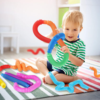 Easter Baskets Gifts for Kids Pop Tube Fidget Toys 36Psc for Kids, Idea Toy Pop Tubes, Pull Pop Tubes to Relieve Stress and Anxiety for Children & Adults